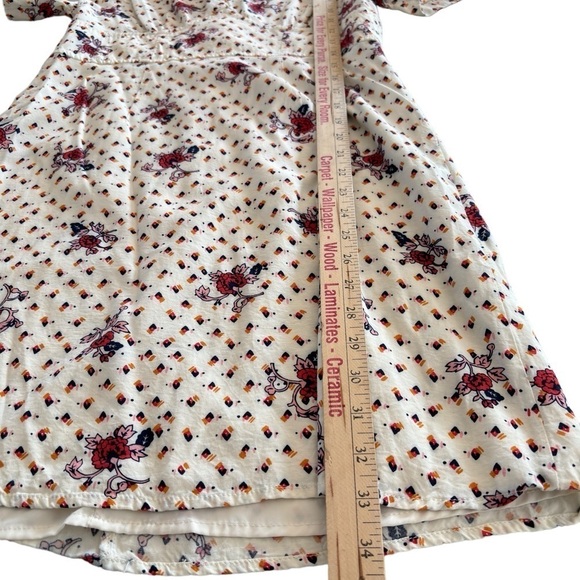 ModCloth Women's The Keyhole Story A-Line Dress White Floral Sz 8 Empire Waist - Picture 9 of 14